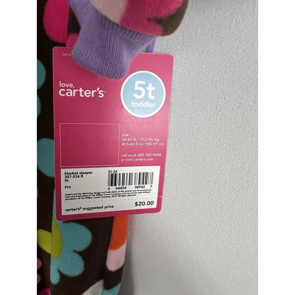 Carter's Girls Footed Flannel Pajamas Size 5T